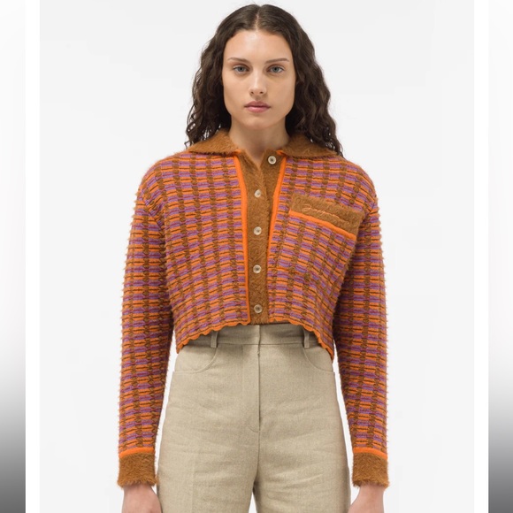 Jacquemus Sweaters - SOLD ✨Jacquemus Le Cardigan Macio in Brown Multi - Cropped